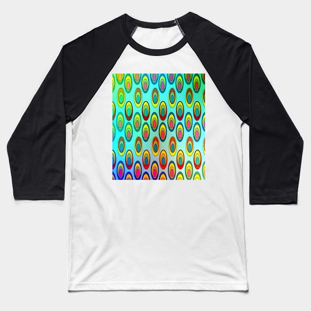 Multicolored ovals Baseball T-Shirt by cocodes